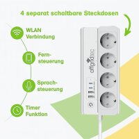 WLAN Steckdosenleiste 4-fach einzeln schaltbar USB-A USB-C PD 20W