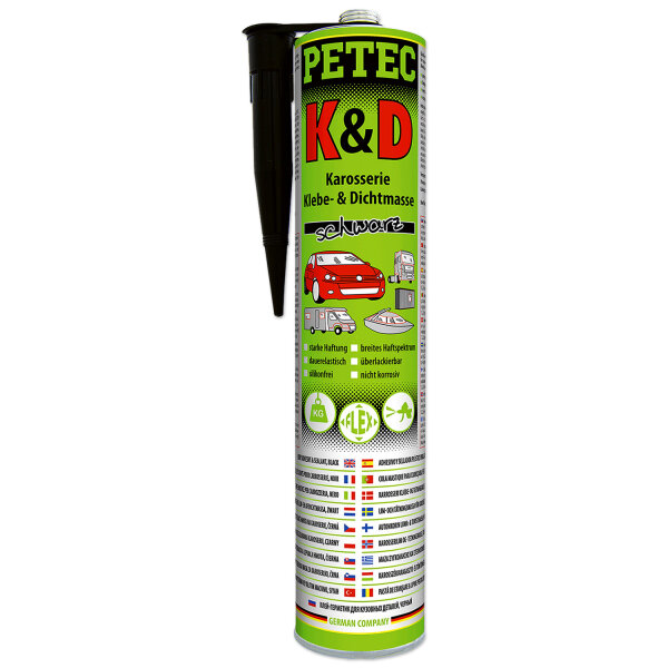 Karosserie Klebe- & Dichtmasse PETEC K&D | Schwarz | 310ml