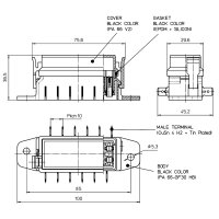 Sicherungshalter | MTA UniVAL | 6-fach | 32V | 100A | liegend