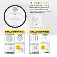 Gasmelder WLAN Gaswarner Methan Propan LPG App LCD 230V Smart Home