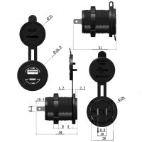 USB Doppelsteckdose 12V/24V 4,8A (Typ A + C)