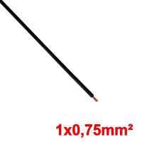 Kabel | 1-adrig | H05V-K | 0,75mm² | Schwarz | 100m Rolle