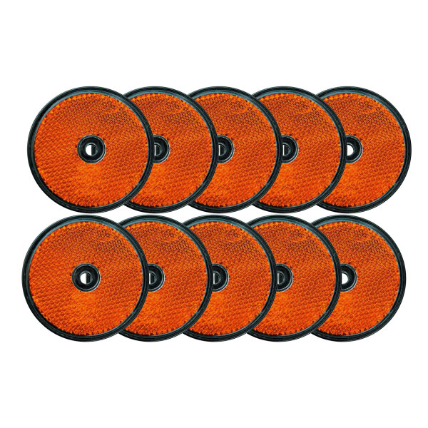 Reflektor | AJ.BA | Rund | M4 Bohrung | Orange | Ø60mm | 10 Stück