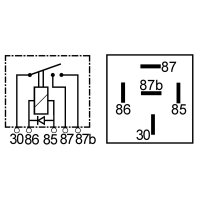 Maxi Relais | 5-polig | Doppelschließer (NO) | 12V | 2x20A | mit Diode