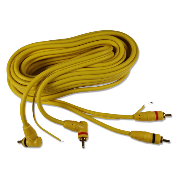 Cinchkabel | Stereo | mit Remoteleitung | RCA zu RCA 90° | Gelb | 5 Meter