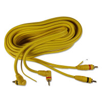 Cinchkabel 5m mit Remote | Stereo RCA Kabel gerade auf 90° | Gelb