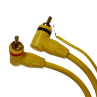 Cinchkabel 5m mit Remote | Stereo RCA Kabel gerade auf 90° | Gelb