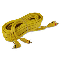 Cinchkabel | Stereo | mit Remoteleitung | RCA zu RCA 90° | Gelb | 5 Meter