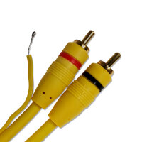 Cinchkabel | Stereo | mit Remoteleitung | RCA zu RCA 90° | Gelb | 5 Meter