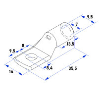 Rohrkabelschuh 25mm² M8 verzinnt Kupfer Crimp | Impulse Innovation