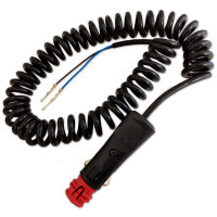 Spiralkabel | AJ.BA | Zigarettenanzünderstecker zu Flachstecker | 12-24V | 3 Meter