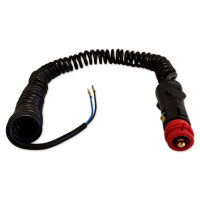 Spiralkabel | AJ.BA | Zigarettenanzünderstecker zu Flachstecker | 12-24V | 3 Meter