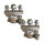 Batteriepolklemmen Set MTA M686DX | Paar Plus & Minus | 3-fach Anschluss M8 + 2× M6 | 12V / 24V | Messing verzinnt | Für Auto, Boot, Wohnmobil, Solar