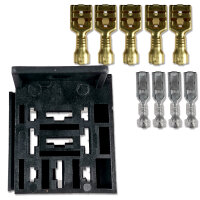 Mini Relaissockel Satz | 9-polig | inkl. Flachsteckhülsen 6,3mm & 4,8mm