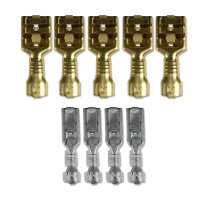 Mini Relaissockel Satz | 9-polig | inkl. Flachsteckhülsen 6,3mm & 4,8mm