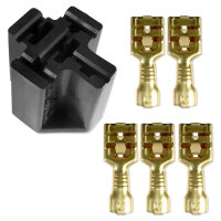 Mini Relaissockel Satz | 5-polig | inkl. Flachsteckhülsen 6,3mm