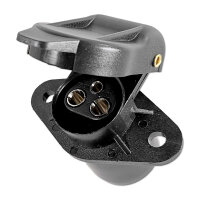 Anhängersteckdose | 3-polig | 12V | 25A | Flachstecker