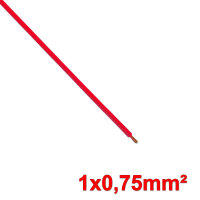 Kabel | 1-adrig | H05V-K | 0,75mm² | Rot | 100m Rolle
