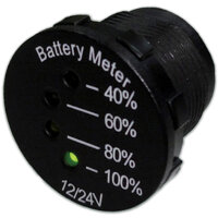 Voltmeter | Analog | 4-LED | 7-33V | Einbau | Ø29mm