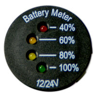 Voltmeter | Analog | 4-LED | 7-33V | Einbau | Ø29mm