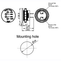 Voltmeter, Analog, 4-LED, 7-33V, Ø29mm