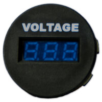 Voltmeter | Digital | LED-Anzeige 3-stellig Blau | 6-33V | Einbau | Ø29mm