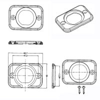 Einbaurahmen für Ø29mm Einsatz, 63x45mm