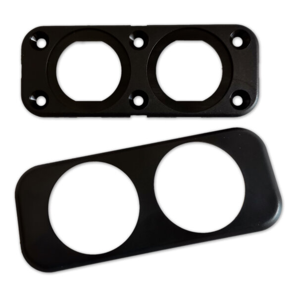 Einbaurahmen | für Ø29mm Einsätze | doppelt | mit Blende | 108x44mm