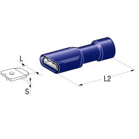 Flachsteckhülse F630 Blau, isoliert | 6,3mm | 1-2,5mm²