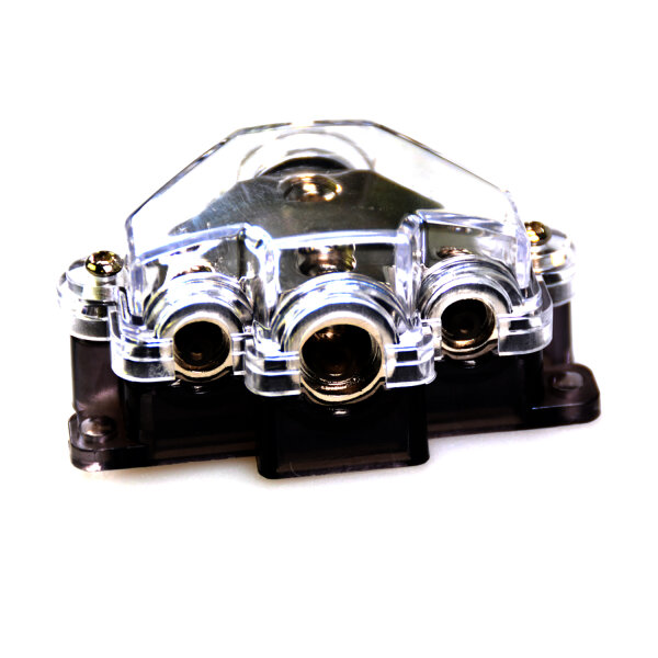 Verteilerblock 3-fach – 1×35 mm² auf 1×20 mm² + 2×10 mm² | 12–48 V DC