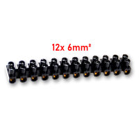 Lüsterklemme, 12-fach, Schwarz, 380V, 6mm²