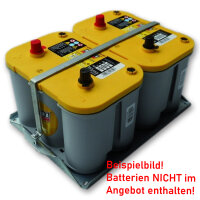 Batteriehalterung | Universal zwei Batterien | mit Bügel | verzinkt | 390x263x170mm