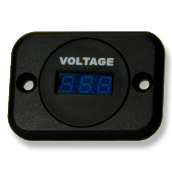 Voltmeter | Digital | LED Blau | 6-33V | Ø29 mm | Einbaurahmen 63x45 mm