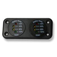 Doppel-Voltmeter Set, Analog, 4 LED, 7-33V, Ø29mm,...