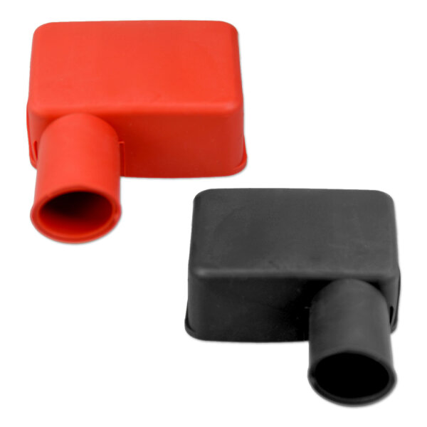 Abdeckung für Batteriepolklemme | 90° | Rot rechts & Schwarz links | Paar