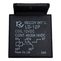 Mini Relais | 5-Kontakte | Wechsler (CO) | 12V | 40/30A