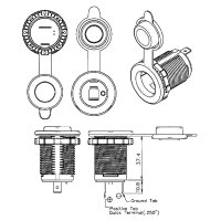 Zigarettenanzünder Steckdose 12V, 20A, beleuchtet, Ø29mm