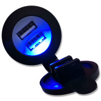 USB Doppelsteckdose | 12V/24V | 2x USB-A | 5V 2,1A | Ø29mm