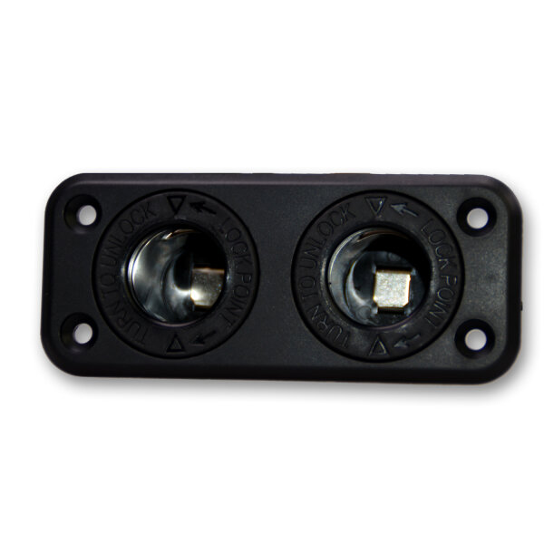 Doppelsteckdosen-Set | SAE J563 + SAE J563 | 12-24V | 20A | Doppelrahmen
