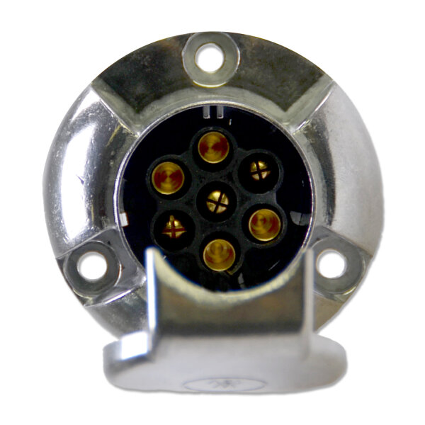 Anhängersteckdose | 7-polig | 12V | 16A | Aluminium