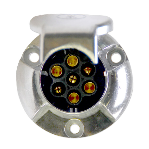 Anhängersteckdose | 7-polig | 12V | 16A | Aluminium