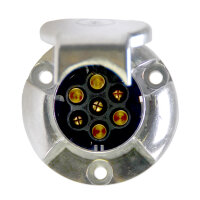 Anhängersteckdose | 7-polig | 12V | 16A | Aluminium