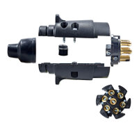 Anhängerstecker | 7-polig | 12V | 16A | Schraubklemmen