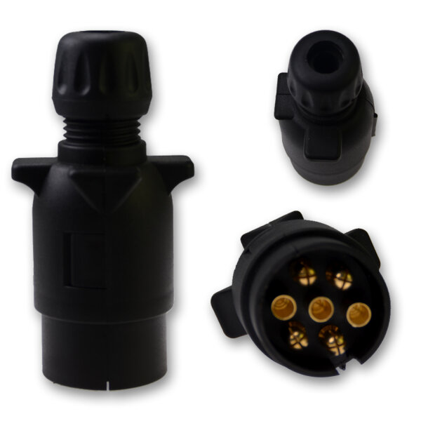 Anhängerstecker | 7-polig | 12V | 16A | Flachstecker