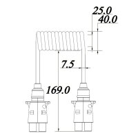 Spiralkabel | 7-adrig | 7x0,5mm² | 12V | Stecker zu...