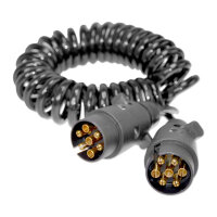 Spiralkabel | 7-adrig | 7x0,5mm² | 12V | Stecker zu Stecker | 3 Meter
