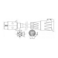 Anhängeradapter Kabel | 13- auf 7-polig | 12V | 0,75 Meter