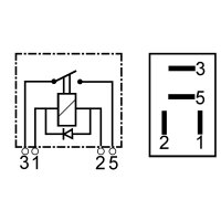 Mikro Relais Schließer, 4-polig, 12V, 25A mit Diode