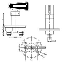 Batterietrennschalter 48V, 300A, M10, Ø68mm