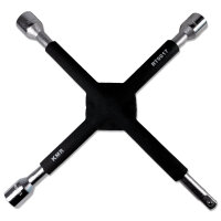 Radkreuz | Universal | 17mm 19mm 21mm Schlüssel & 1/2"-Vierkant | Gummiert